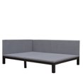 thumbnail image 3 of Full Size Upholstered Daybed with Linen Cover Mattress, Mid-Century Modern Sleeper Sofa Couch with Wood Frame and Linen Slats, Chaise Lounge Sofa for Bedroom Living Room Guest Room, Grey, 3 of 9