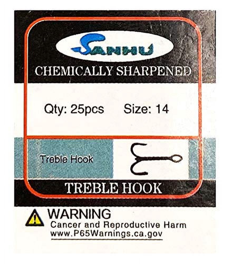 Sanhu Treble Hooks Gold #14 50 Pieces