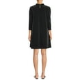 thumbnail image 3 of Time and Tru Women’s Velvet Dress with 3/4-Length Sleeve, 3 of 5
