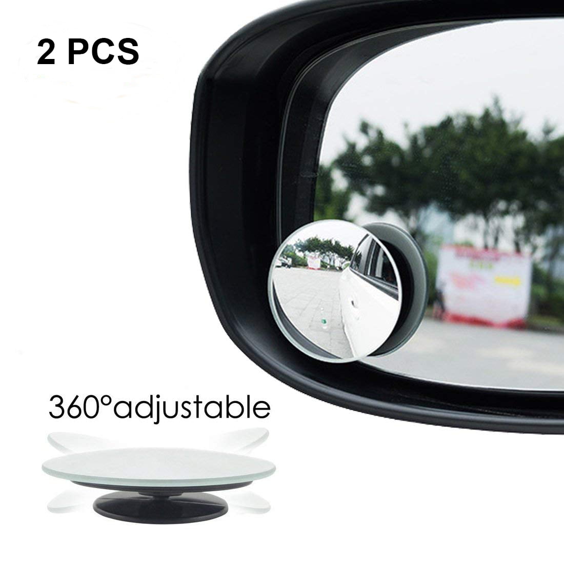 Useful Round Stick On Rear-view Blind Spot Convex Wide Angle Mirrors Cars QK 