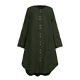 thumbnail image 4 of Elegant Women's Long Sleeve Button Down Abaya Casual Dress Dubai Fashion, 4 of 5