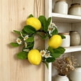 thumbnail image 4 of Bcylexb Summer Lemon Wreath for Front Door, 7.9" Artificial Lemons Wreath Floral Door Wreath Spring Decor for Wall Window Porch Patio, 4 of 6