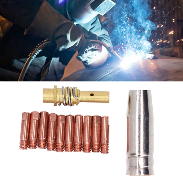Welding Contact Tip, Clear Thread Edge Copper Brass 0.8x25mm Enhanced Electrical Conductivity Gas Nozzle For Replacement