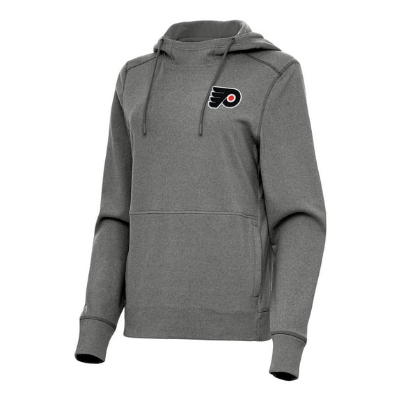 Women's Antigua Heather Black Philadelphia Flyers Justice Pullover Hoodie