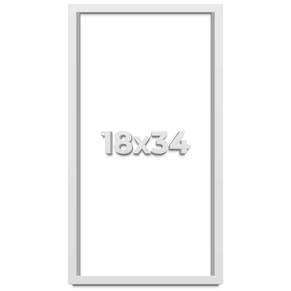 18x34 Shadow Box High Gloss White Display Frame | 1.625 Inches Deep | 1 Inch Moulding Width | Solid