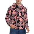 thumbnail image 2 of Kdxio Lilies Flowers Print Mens Casual Hooded Collar Drawstring Hoodies Pullover Sweatshirts Casual Long Sleeve Shirts-X-Large, 2 of 7
