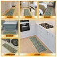 thumbnail image 4 of Ottomanson Floral Bathroom Runner Rug 20" x 59" - Non Slip Low Pile Carpet, Seafoam Green, 4 of 13