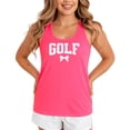 thumbnail image 2 of Golf Tank Top for Women and Teens Cute Trendy Coquette Bow Sleeveless Tee for Golfer Neon Pink Tank Top Medium, 2 of 4