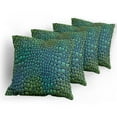 thumbnail image 5 of Ambesonne Animal Throw Pillow Cover 4 Pack, Alligator Skin, 18", Green Blue, 5 of 7