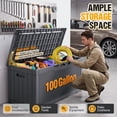 thumbnail image 2 of Homall 100 Gallon Outdoor Box Deck Plastic Resin Storage Box, Gray, 2 of 8