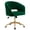 Green, variant on KCC Upholstered Velvet Office Chair, Adjustable Swivel Vanity Chair with Gold Metal Base and Wheels for Home Office or Makeup Room(Cream)