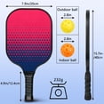 thumbnail image 3 of Pickleball Paddles Set Of 1, Fiberglass Surface, Colorful Lines Print, 1 Paddle, 2 Balls & Bag, 3 of 5