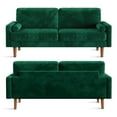 thumbnail image 5 of 70" Luxury Velvet Couch, Neche 3 Seater Modern Upholstered Loveseat Sofa in a Box, Office Home Living Room Furniture, 2 Pillows,Green, 5 of 8