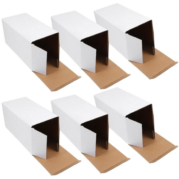 Minkissy 10Pcs White Corrugated Storage Boxes Multi Grid Packing Box for Small Business Supplies