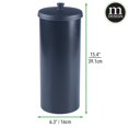 thumbnail image 3 of mDesign Plastic Toilet Paper 3-Roll Storage Organizer with Cover - Navy Blue, 3 of 5