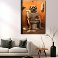 thumbnail image 5 of Mastiff Christmas Dog Canvas Wall Art for Bedroom Living Room Home Decor,Funny Dog Canvas Sitting on The Toilet Animal Pattern Office Artworks, modern wall decor, Ready to Hang, 5 of 6
