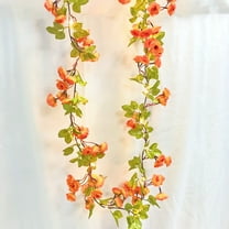Artificial Champagne Rose Vine Garland with Fairy Light, Hanging Flowers Garland Light for Home Wedding Party Decoration