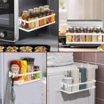 thumbnail image 5 of Magnetic Spice Racks (2-Pack, White) with Paper Towel Holder & 6 Hooks – Kitchen Space-Saving Organizer for Fridge or Oven, 5 of 6