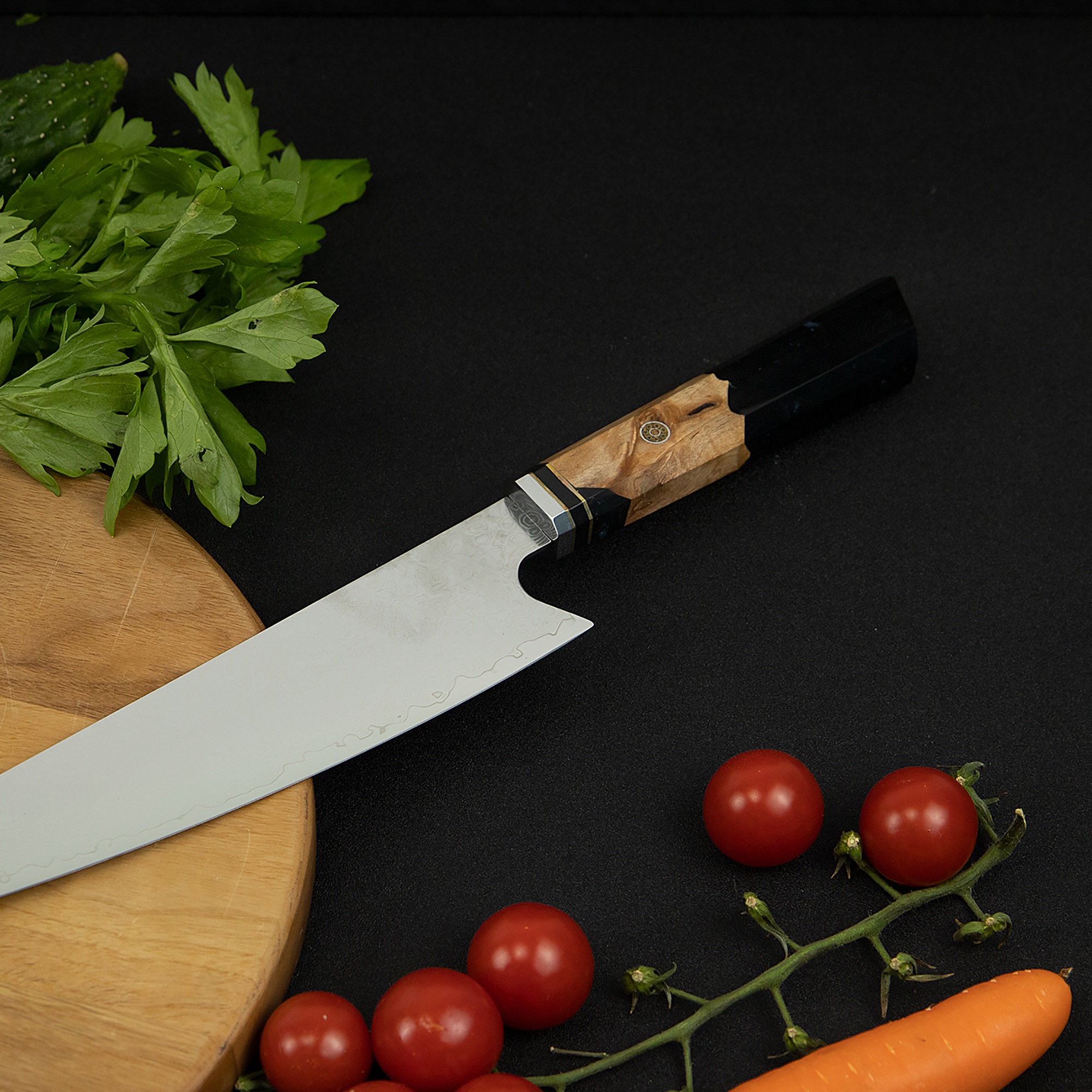 Best kitchen deal: Seido Kiritsuke Damascus Chef Knife in Sapphire Blue on  sale for $99.99