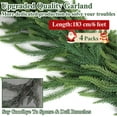 thumbnail image 3 of 24FT(4*6FT) Christmas Norfolk Pine Garland, Real Touch Faux Green Garlands, Winter Artificial Greenery Garland for Mantle, Stairs, Table, Fireplace, Indoor & Outdoor Christmas Decorations, 3 of 11