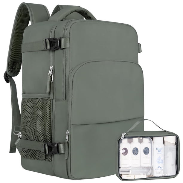 Mochila Sinaliy Personal Item impermeable para portátil de 16 pulgadas, color verde militar