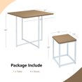 thumbnail image 3 of Costway 5pcs Dining Set Compact Dining Table and 4 Stools Metal Frame Nature, 3 of 9