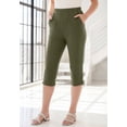 thumbnail image 3 of Roaman's Women's Plus Size Petite Plus Size Soft Knit Relaxed Pull-On Capri Pant, 3 of 5