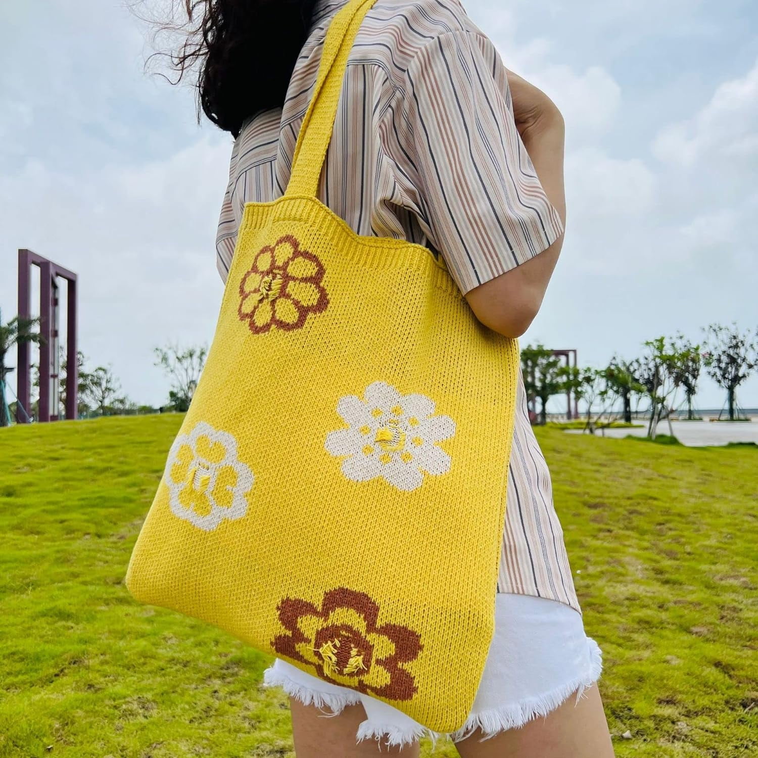Kukuzhu Crochet Tote Bag Aesthetic Tote Bag Aesthetic Y2k Tote Bag Aesthetic Y2k Cute Tote Bags Aesthetic