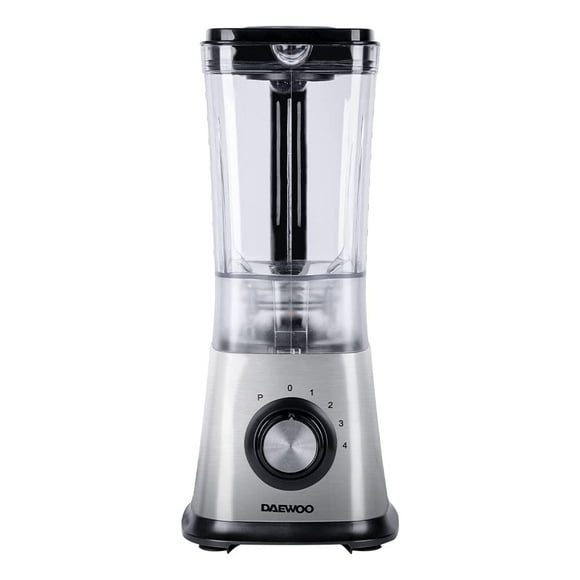 DAEWOO DBL-849, Licuadora de 4 velocidades Daewoo, 1.75 L, con orificio de goteo y vaso medidor, base de acero inoxidable, tritura hielos, motor 650W y base antideslizante, Negro