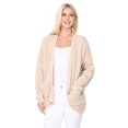 thumbnail image 2 of YEMAK Women's Long Sleeve Chunky Waffle Knit Open Front Sweater Cardigan HK8246-OATMEAL-SM, 2 of 8