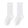 thumbnail image 2 of LckLvx Girls Socks Breathable Ruffle Mesh Crew Socks School Uniform Ankle Socks 1-12 Years, 2 of 5