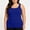 Blue, variant on HBYJLZYG Women's Plus Size Tank Top with Built-in Bra, Ribbed Sleeveless Cami Shirt, U Neck Comfortable Summer Vacation Top, Versatile Everyday Casual Wear