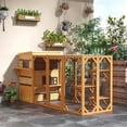 thumbnail image 3 of Topcobe Outdoor Cat House, 3-Tier Kitty Shelter with 5 Escape Doors, Weather Resistant, Outdoor Wooden Feral Cat Shelter, Yellow & Black, 3 of 11