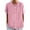 Pink, variant on Women's Short Sleeve Button Down Shirts 2026 Trendy Casual Ruffle Stand Collar Blouses Elegant Frill Cuff Tops Curved Hem Plain Tunics Work Office Business Tees Wine L
