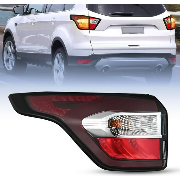 Nilight Taillight Assembly Compatible with 2017 2018 2019 Ford Escape Kuga Outer Rear Lamp Replacement OE Style with LED and halogen bulbs Driver Side