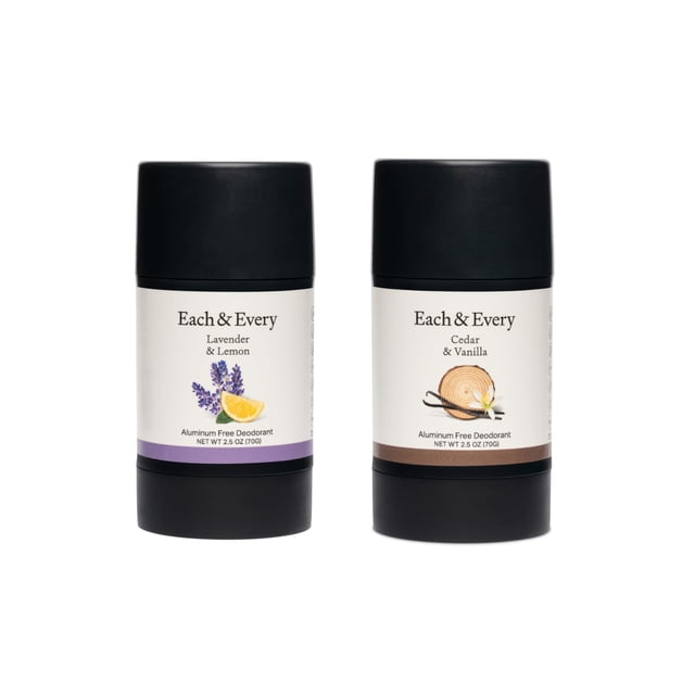 Desodorante Each & Every Lavanda y Limón, Cedro y Vainilla, 75 ml