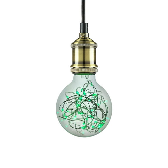 Sunlite G25 Globe Shaped Bulb, 30 Green LED Fairy Lights Inside, Medium (E26) Base, Decorative, Party, Holiday, Kids Room, Patio Lights