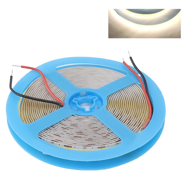 Tira de luces LED COB flexible de 12 V, autoadhesiva, 90 CRI, uniforme, 110 LM, 5 m, 4000 K, luz neutra