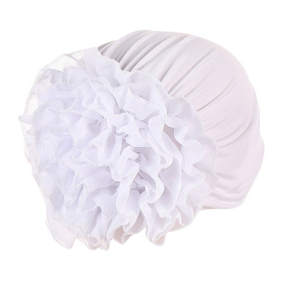 beishanbush Baseball Caps Womens Casual Solid Flowers Head Hat Cap Headwear Turban Cap Slouchy Headwear White