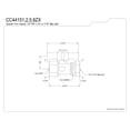 thumbnail image 3 of Kingston Brass CC44155ZX 1/2-Inch FIP x 1/2-Inch or 7/16-Inch Slip Joint Quarter-Turn Straight Shut-Off Valve in Oil Rubbed Bronze, 3 of 6