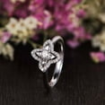 thumbnail image 5 of HeartsAndYou Flower Star Engagement Ring for Women 1.5ct Round Cut Moissanite 18k White Gold Over Silver, 5 of 9