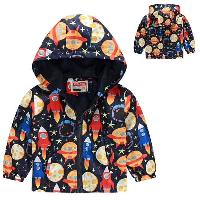 Toddler Boys Winter Coat Solid Color Cartoon Printed Lightweight Jacket Windproof Coats Spring Clothes 2-3 Years Kids Clothes