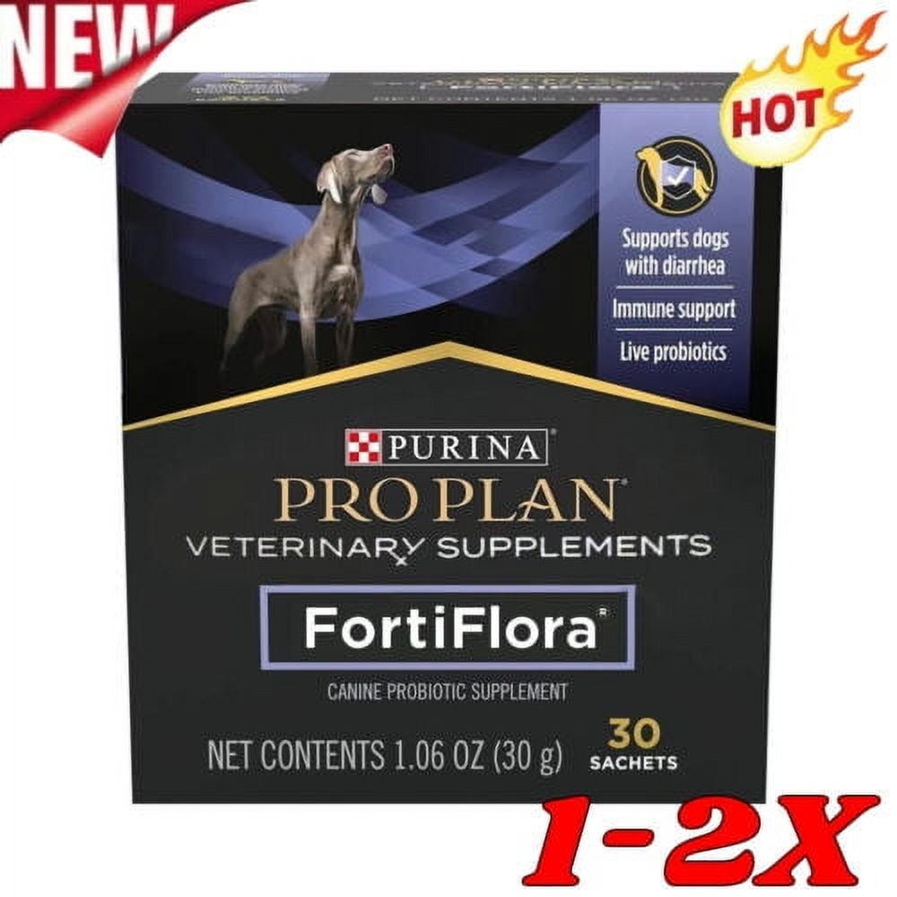 Image showcasing Purina Pro Plan Fortiflora Canine Probiotic Dog Food Supplement 30/60 x ...