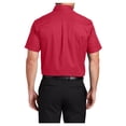 thumbnail image 2 of Mens Short Sleeve Easy Care Cotton/Polyester Shirt Red/ Light Stone X-Small, 2 of 6