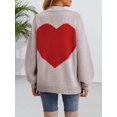 thumbnail image 5 of Women's Oversized Heart Print Cardigan - Longline Open Front Coatigan Sweater, 5 of 7