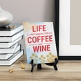 thumbnail image 4 of Signs ByLita Life is what happens between coffee and wine, Blue Watercolor Table Sign (6 x 8"), 4 of 4