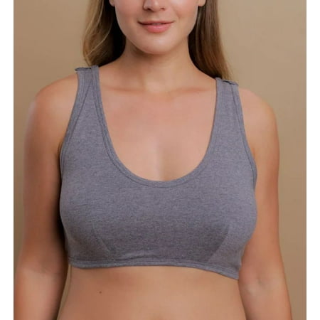 

Women s Cottonique W12226 Latex Free Organic Cotton Bra Liner (Melange Grey 7)
