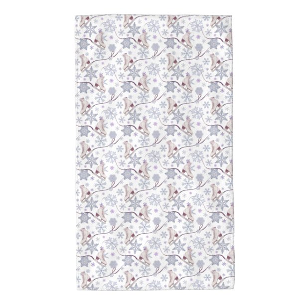 Fotbe Elegant ice skates snowflakes Toalla Premium con Patrón, Toalla de Microfibra de Secado Rápido, Ligera y Altamente Absorbente (27.5x16in), Ideal para Uso Diario