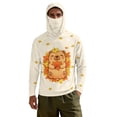 thumbnail image 7 of SEANATIVE Men's UV Protection Fishing Hoodie with Face Mask, Full Coverage Sun Guard Tops Lightweight Fishing Shirt for Running Workout Travel, S, Capybara Maple Leaf Beige, 7 of 7