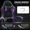thumbnail image 5 of Gaming Chair With Footrest,Computer Chair With Headrest And Lumbar Support ,Pu Leather Video Game Chairs For Adults, Adjustable Waist-Back ,Office Chair With Pedals, Video Gaming Chair,Purple, 5 of 6
